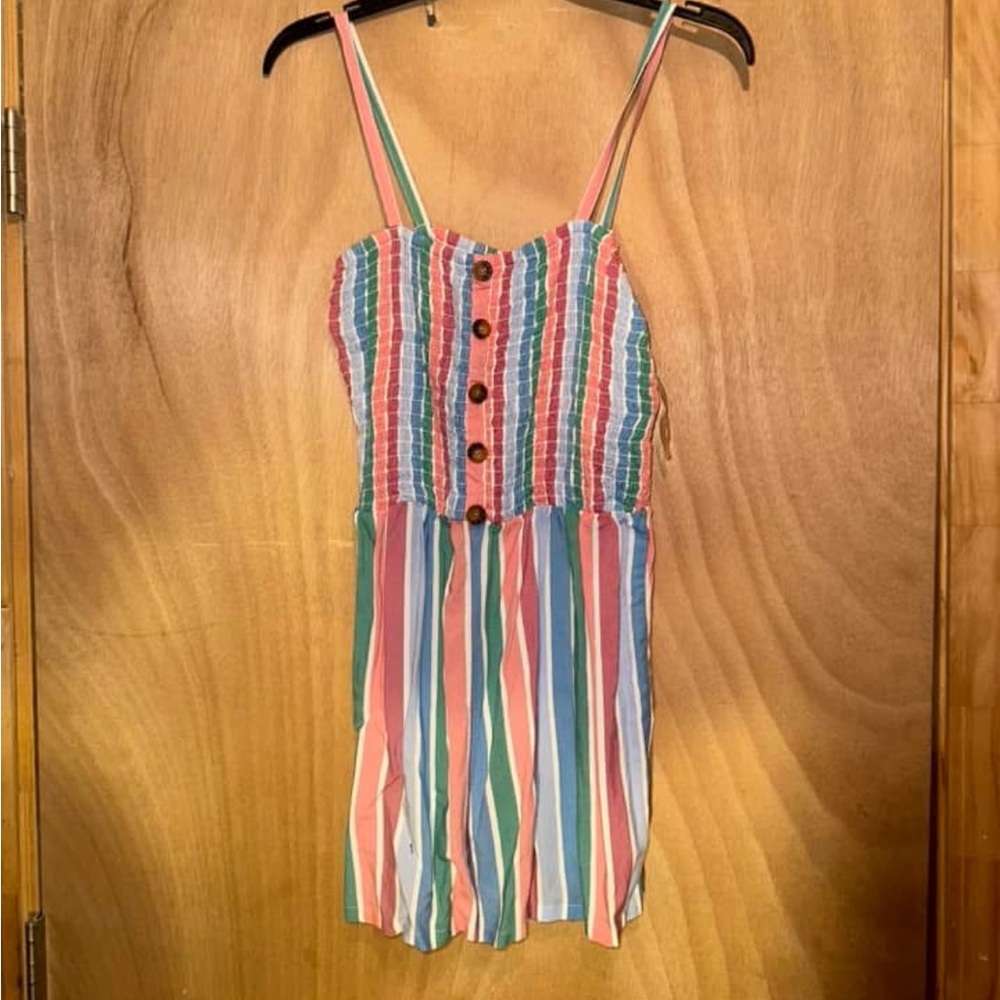 Colorful Striped Button-Down romper